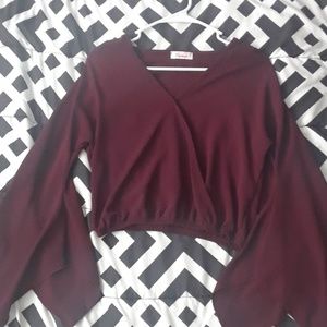 Maroon Decent Crop Top